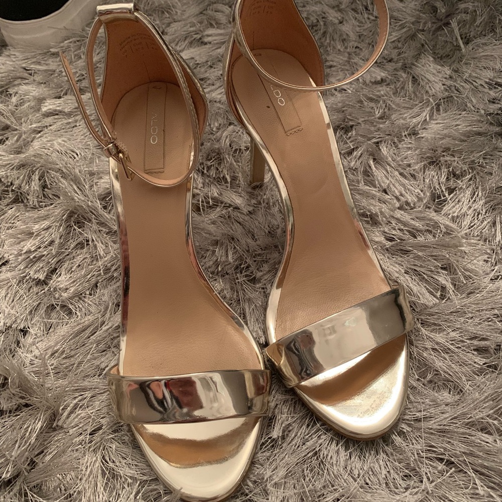 ALDO patent leather gold high heels